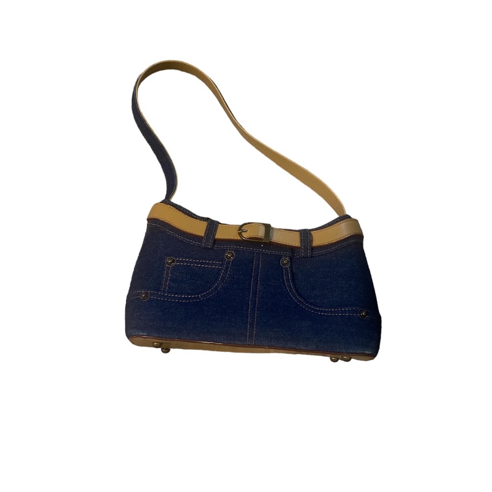 Jean Hand Bag With Belt blue Jean Front Pockets,Size 12.5"×7"×9"